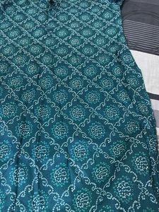 Teal Bandhani Print Kurta