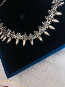 Oxidized Silver Necklace two pieces