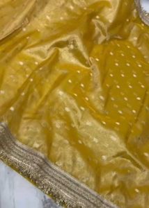 New Golden Banarasi Tissue Silk Saree