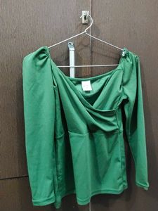 Elegant Green Long Sleeve Top