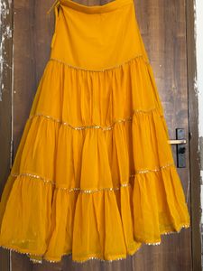 Stunning Teal Blue &amp; Mustard Yellow Tiered Sharara