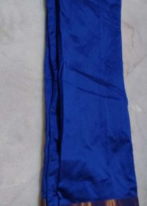 Royal Blue Saree with Bronze Border