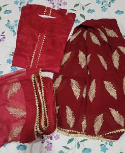 Free Delivery 🎊 Elegant Silk Maroon Kurta Set