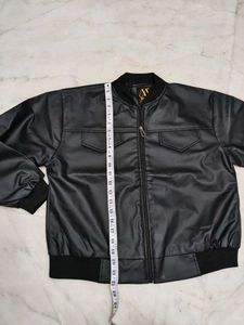 Women's Black Faux Leather Stylish Jacket