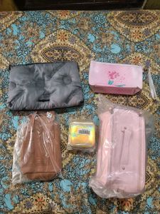 Assorted Cosmetic Bags and Small Purses