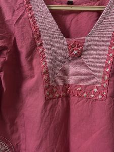 Beautiful Pink Embroidered Kurta