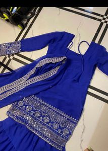 Royal Blue Sharara Suit Price Is Fixed