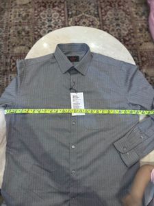 raymond Classic Grey Striped Dress Shirt