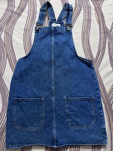 Cute Korean Denim Pinafore Dress