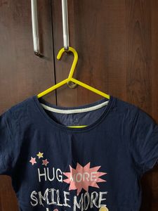 Cute Navy Blue Graphic T-Shirt