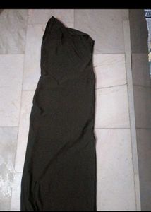 Chic One-Shoulder Ruched Maxi Dress brown