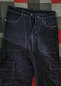 Dark Wash Cargo Jeans
