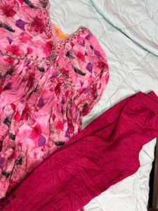 Beautiful Pink Floral Kurta Set