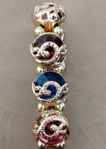 Multicolour Chunky Gold Tone Bracelet