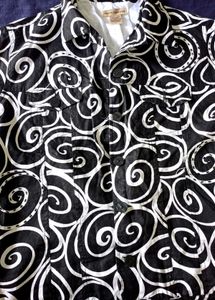 Unique Swirl Print Button-Up Jacket(imported)