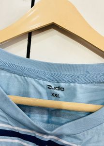 Striped Cropped Drawstring Top