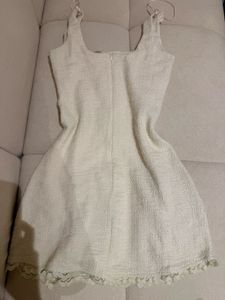 ZARA Chic Textured Mini Dress with Lace Trim