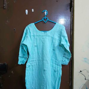 Beautiful sea green Kurta Set with Embroidery
