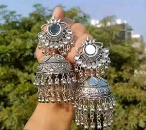 Beautiful pair of silver-tone Silver Jhumka