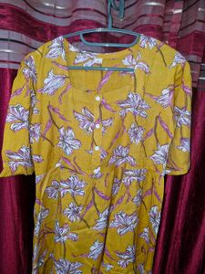 Yellow Floral Print Dress ( Brand new )