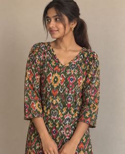 Green IKAT Kurta