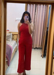 Partywear Red Jumpsuit For Women By Pantaloons