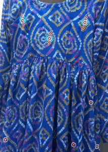 Navy blue anarkali stitched kurti