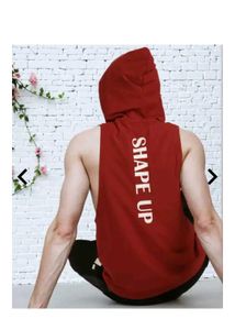 2 quantity Shape Up Sleeveless Hooded gym t shirts