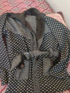 Belted Tweed Cardigan From Shimla