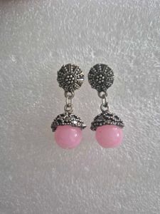 Pretty Pink Gemstone Drop Earrings - Unused