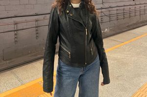 Women's Black Leather Biker Jacket