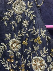 Navy Blue Embroidered Kurta Set