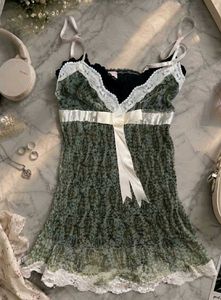 Japanese y2k Style Lace Trim Cami Top
