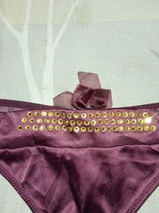 Elegant Thong with Sequins and Bow Detail