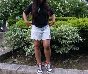 Distressed Denim Shorts