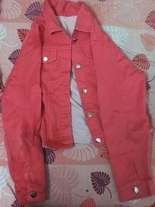 Coral Denim Jacket