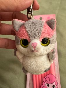 Cute Makeup Brush Set with Keychain