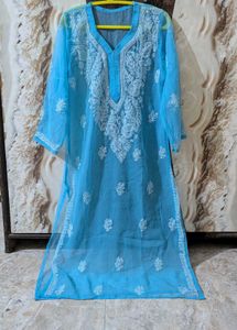 Sky Blue Chikankari Kurta