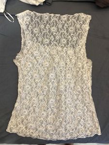 Sheer Lace Floral Sleeveless Top
