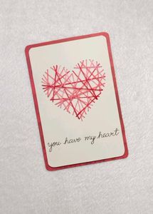 Handmade String Art Heart Card
