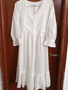 White Eyelet Midi Dress