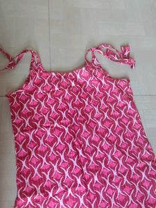 Cute Pink Print Summer Dress