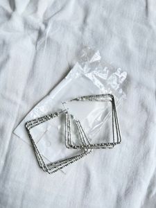 Silver Square Hoop Earrings