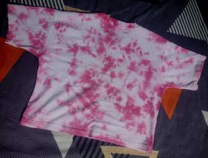 Pink And White Crop Top.....