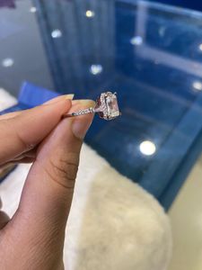 Rose Gold Sparkling Square Cut Ring (New)