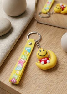 Cute Smiley Moon Keychain