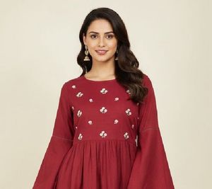 Embroidered Flared Kurta