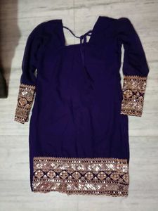 Designer Purple Kurti with Sequins