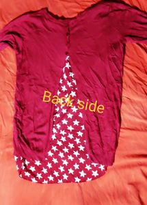Maroon White Reverse Full Sleeve Top...🟥