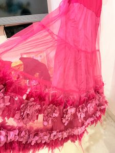 3D Stunning Pink Feather Gown